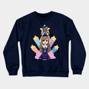 Anime Sailor Girl Celebrating Crewneck Sweatshirt